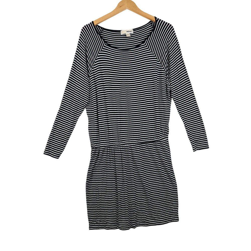 Michael Kors Striped Long Sleeve Dress size‎ Medium Black/White